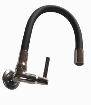 Torneira 1156 Bica Parede 1/4" de Volta Preta C-347